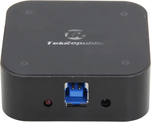 Alt view image 2 of 6 - Tek Republic TUH-3400 Aluminum USB 3.0 4 Port Hub with 3A Power Adapter