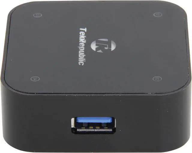 Alt view image 3 of 6 - Tek Republic TUH-3400 Aluminum USB 3.0 4 Port Hub with 3A Power Adapter