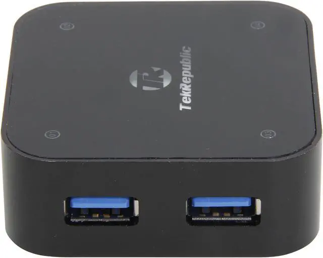 Alt view image 5 of 6 - Tek Republic TUH-3400 Aluminum USB 3.0 4 Port Hub with 3A Power Adapter