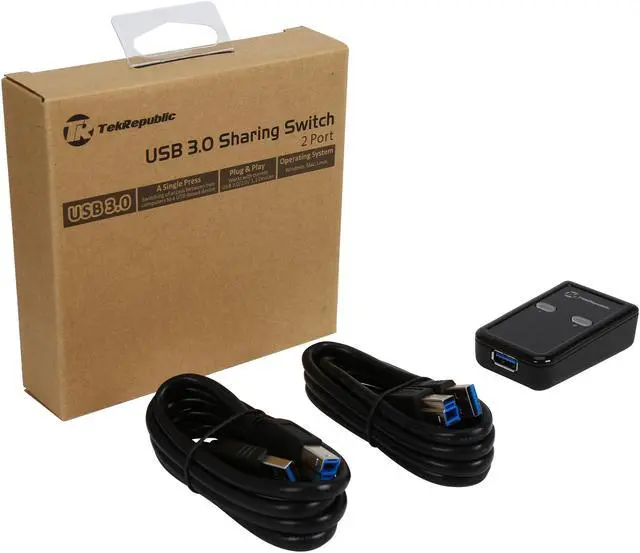 Alt view image 6 of 6 - Tek Republic TUS-300 USB 3.0 Sharing Switch between two computers