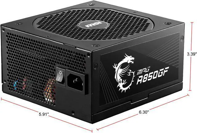 Alt view image 3 of 16 - MSI - MPG A850GF PCIE 5.0, 80 GOLD Full Modular Gaming PSU, Japanese Electrolytic capacitor, 850W ATX Power Supply