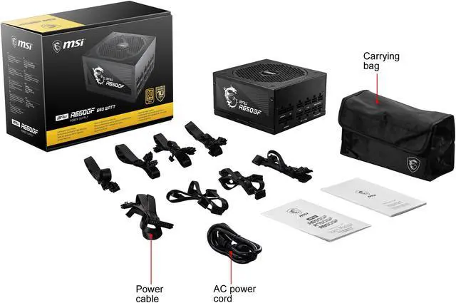 Alt view image 14 of 14 - MSI - MPG A650GF, 80 GOLD Full Modular Gaming PSU, Japanese Electrolytic capacitor, 650W ATX Power Supply
