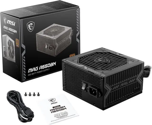 Main image of MSI MAG A550BN 550 W ATX12V 80 PLUS BRONZE Certified Active PFC Power Supply