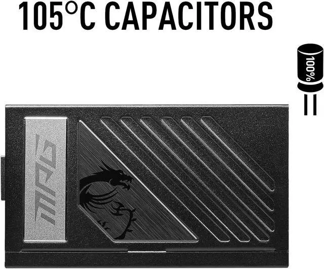 Alt view image 3 of 8 - MSI - MPG A1000G, 80 GOLD Full Modular Gaming PSU, Japanese Electrolytic capacitor, 1000W ATX Power Supply