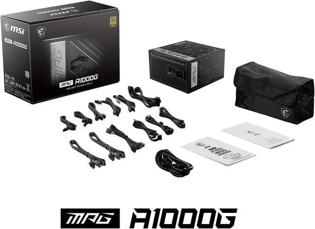 Alt view image 8 of 8 - MSI - MPG A1000G, 80 GOLD Full Modular Gaming PSU, Japanese Electrolytic capacitor, 1000W ATX Power Supply