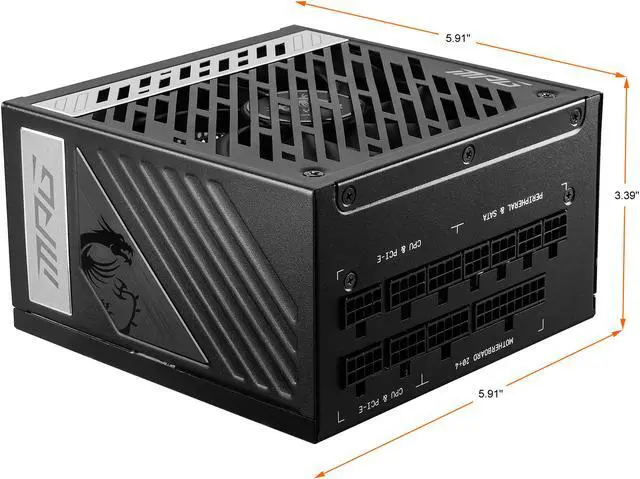 Alt view image 7 of 8 - MSI - MPG A1000G, 80 GOLD Full Modular Gaming PSU, Japanese Electrolytic capacitor, 1000W ATX Power Supply