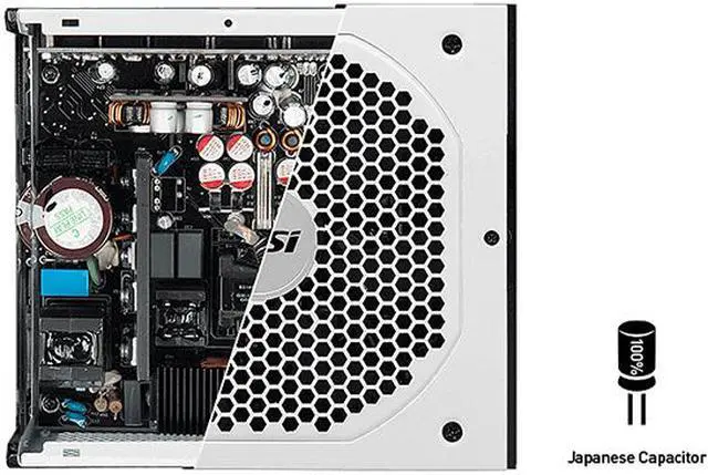 Alt view image 12 of 15 - MSI - MPG A750GF WHITE, 80 GOLD Full Modular Gaming PSU, Japanese Electrolytic capacitor, 750W ATX Power Supply