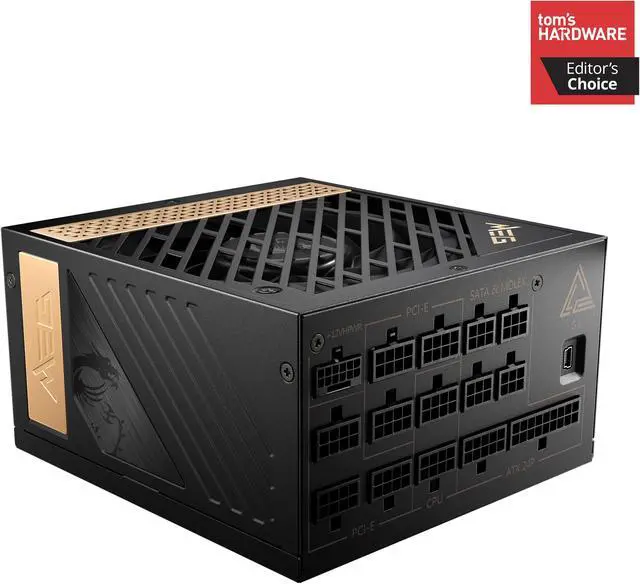 Alt view image 2 of 17 - MSI- MEG Ai1000P PCIE 5.0, 80 PLATINUM Full Modular Gaming PSU, 12VHPWR Cable, 4080 4090 ATX 3.0 Compatible, 1000W Power Supply