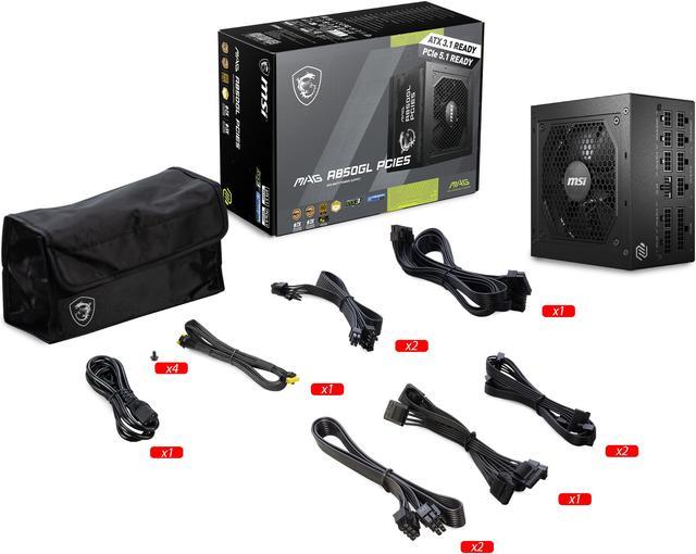 MSI - MAG A850GL PCIE5, 80+ GOLD Fully Modular Gaming PSU, 12V-2x6 Cable,ATX 3.1 & PCIE 5.1 Ready, 850W Power Supply, 10 Year Warranty - Newegg.ca MSI - MAG A850GL PCIE5, 80+ GOLD Fully Modular Gaming PSU, 12V-2x6 Cable,ATX 3.1 & PCIE 5.1 Ready, 850W Power Supply, 10 Year Warranty - Newegg.ca
