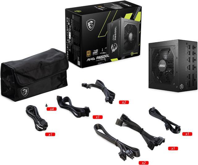 Alt view image 4 of 4 - MSI - MAG A650GL, 80 GOLD Fully Modular Gaming PSU, 650W Power Supply, 10 Year Warranty