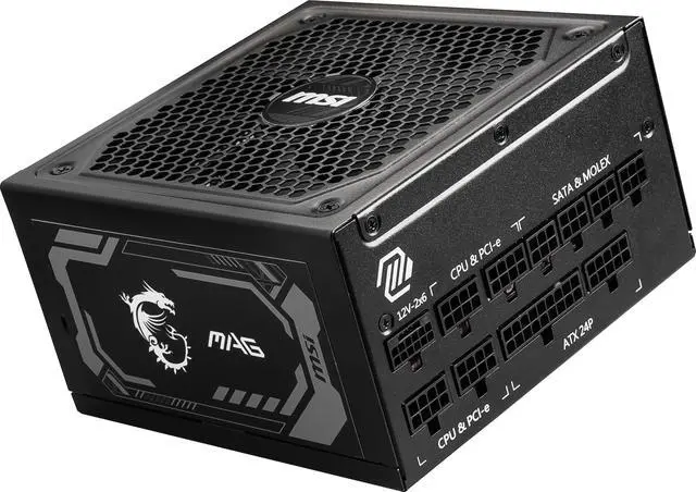 Alt view image 8 of 18 - MSI - MAG A1250GL PCIE 5, 80 GOLD Fully Modular Gaming PSU, 12V-2×6 Cable, ATX 3.1 & PCIE 5.1 Ready, 1250W Power Supply, 10 Year Warranty