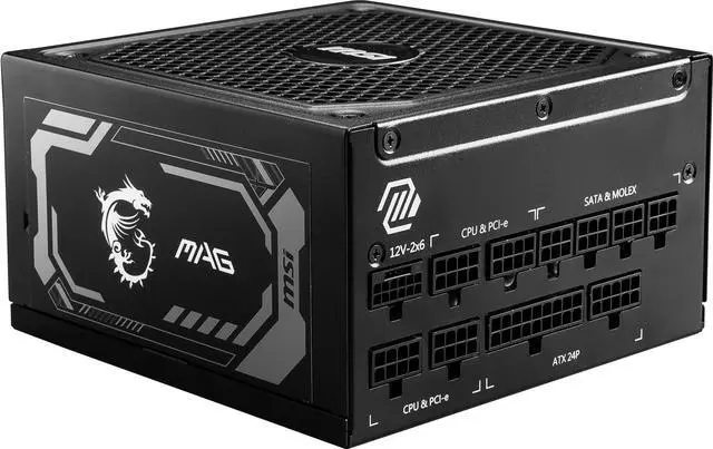 Alt view image 9 of 18 - MSI - MAG A1250GL PCIE 5, 80 GOLD Fully Modular Gaming PSU, 12V-2×6 Cable, ATX 3.1 & PCIE 5.1 Ready, 1250W Power Supply, 10 Year Warranty