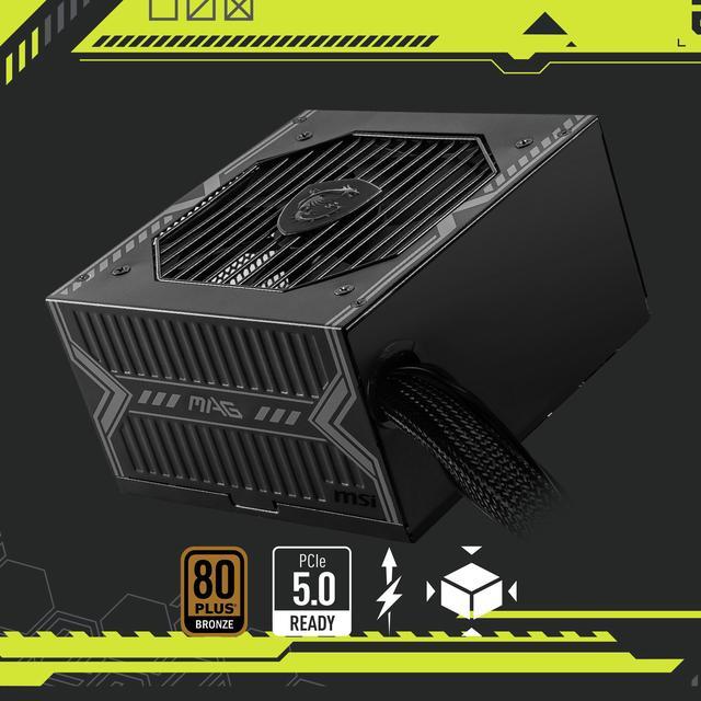 Alt view image 3 of 9 - MSI - MAG A750BN PCIE5, 80+ BRONZE non-Modular Gaming PSU, 12V-2x6 Cable, PCIE 5.1 Ready, 750W Power Supply