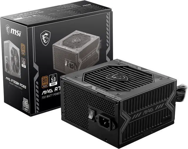 Main image of MSI - MAG A750BN PCIE5, 80+ BRONZE non-Modular Gaming PSU, 12V-2x6 Cable, PCIE 5.1 Ready, 750W Power Supply
