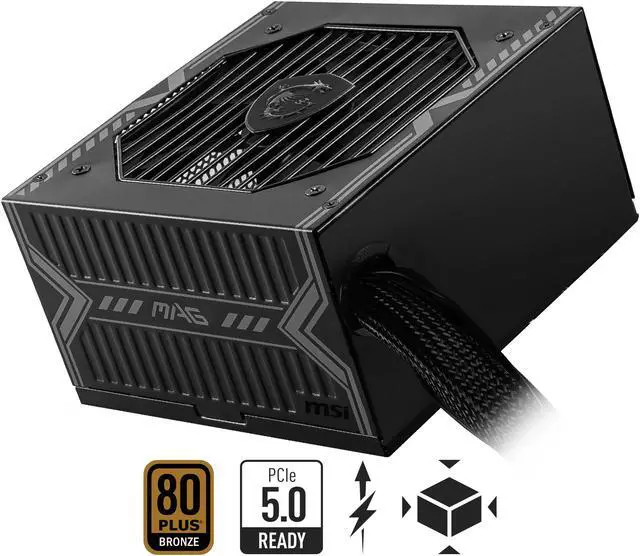 Alt view image 2 of 9 - MSI - MAG A750BN PCIE5, 80+ BRONZE non-Modular Gaming PSU, 12V-2x6 Cable, PCIE 5.1 Ready, 750W Power Supply