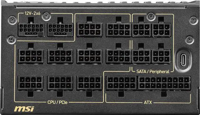 Alt view image 11 of 15 - MSI - MEG Ai1600T PCIE5, 80+ TITANIUM Full Modular Gaming PSU, Dual 12V-2x6 Cable, 5080 5090 ATX 3.1 & PCIE 5.1 Ready, Braided Cable, 1600W Power Supply, 12 Year Warranty