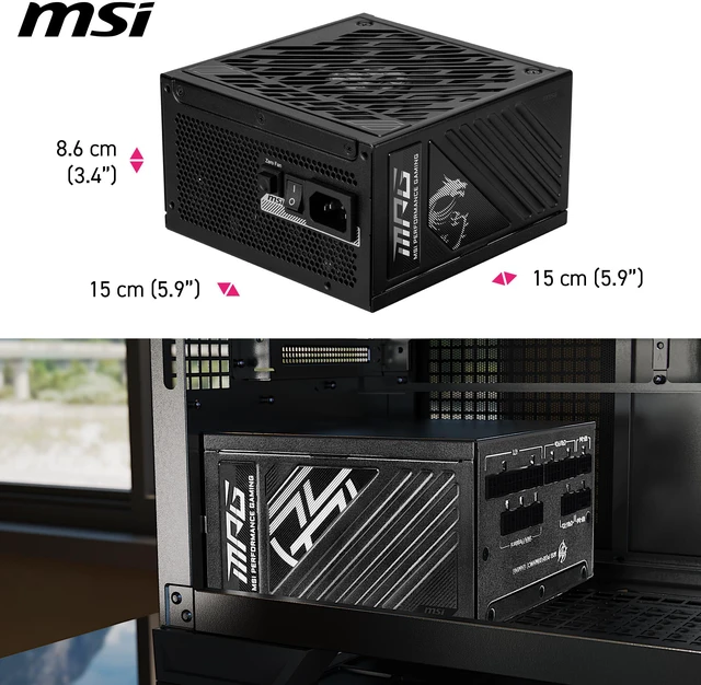 Alt view image 7 of 8 - MSI MPG A1000GS PCIE5 II, Fully Modular Gaming 1000W Power Supply, 80+ Gold, Dual 12V-2x6 Cables, Server-Grade Capacitor, ATX 3.1 & PCIe 5.1 Ready, Low-Noise, 8-pin PCIe x 3, 10 Year Warranty