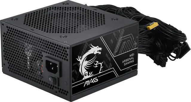 Main image of MSI MAG A750BN PCIE5, Non-Modular Compact Gaming 750W Power Supply, 80+ Bronze, ATX 3.1 & PCIe 5.1 Ready, Low-Noise Fan, Embossed Jacket Cables, 5 Year Warranty