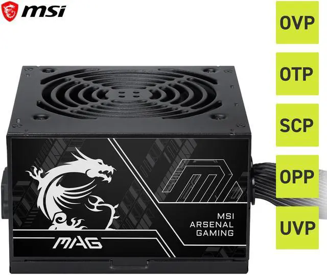 Alt view image 5 of 7 - MSI MAG A500DN II 500 W ATX12V Non-Modular Active PFC Power Supply