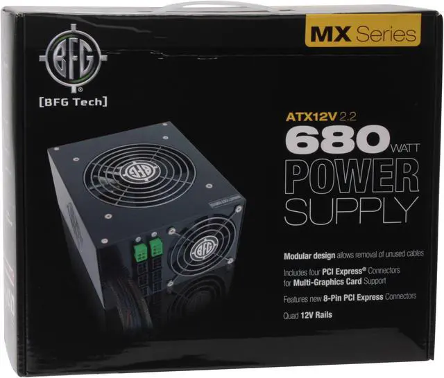 Alt view image 10 of 10 - BFG Tech MX 680 680 W ATX12V / EPS12V SLI Ready CrossFire Ready Modular Power Supply