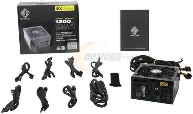 Alt view image 8 of 8 - BFG Tech EX-1200 BFGR1200WEXPSU 1200W Continuous Rated at 40°C ATX12V 2.2 / EPS12V 2.91 SLI Ready CrossFire Ready 80 PLUS Certified Modular Active PFC Power Supply