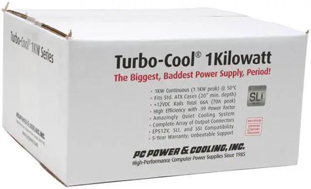 Alt view image 9 of 9 - PC Power & Cooling T1KWSR 1000W Continuous @ 50°C EPS12V SLI Certified CrossFire Ready  Active PFC Power Supply