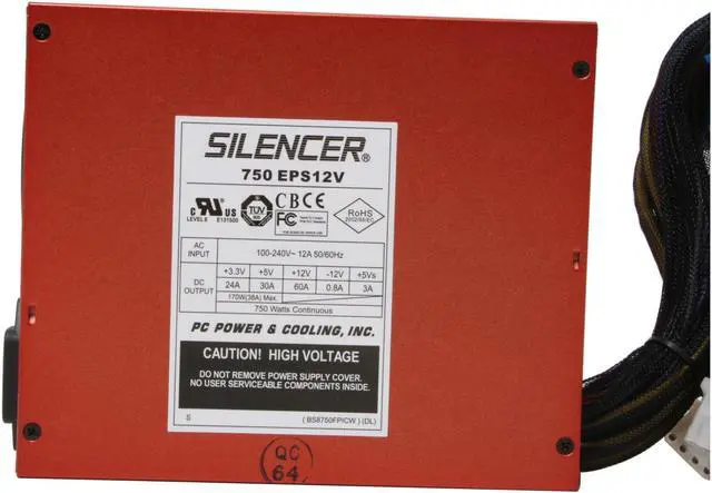 Alt view image 4 of 8 - PC Power & Cooling Silencer 750 EPS12V 750W EPS12V SLI Certified CrossFire Ready  Active PFC Power Supply