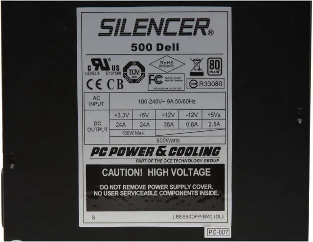 Alt view image 4 of 9 - PC Power & Cooling Silencer PPCS500D 500W ATX12V / EPS12V SLI Ready CrossFire Ready 80 PLUS Certified Active PFC Power Supply compatible with core i7
