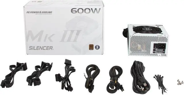 Alt view image 7 of 7 - PC Power & Cooling Silencer MKIII Series 600 Watt 80+ Bronze Semi-Modular Active PFC Industrial Grade ATX PC Power Supply (PPCMK3S600)