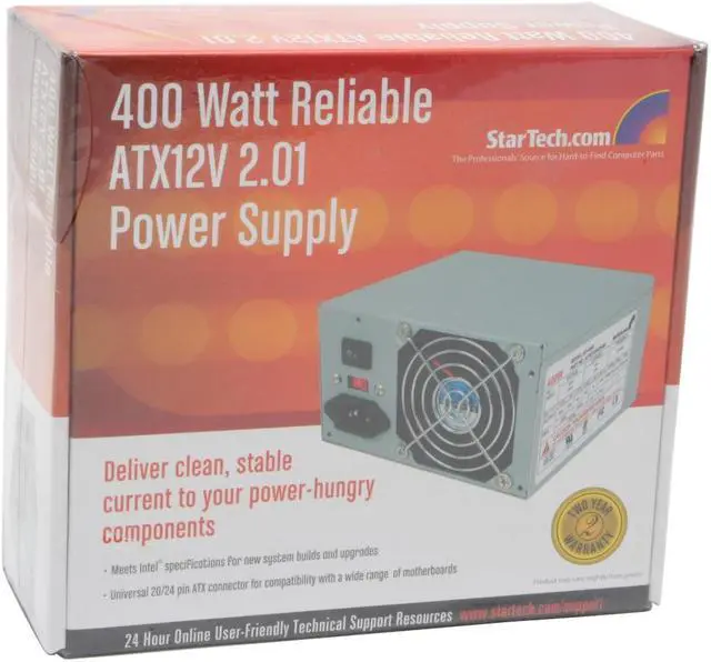 Alt view image 8 of 8 - StarTech.com ATX2POWER400 400 W ATX12V Ver2.01 Power Supply