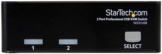Alt view image 2 of 4 - StarTech.com SV231USB 2-port KVM Switch for VGA Computers - USB - Full KVM Kit Cables Included