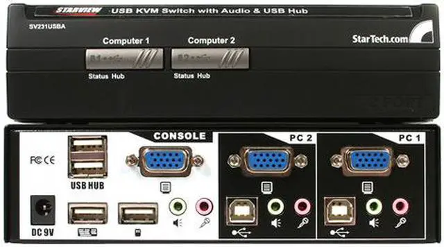 Alt view image 2 of 4 - StarTech.com SV231USBA 2 Port USB Desktop KVM Switch with Audio Switching