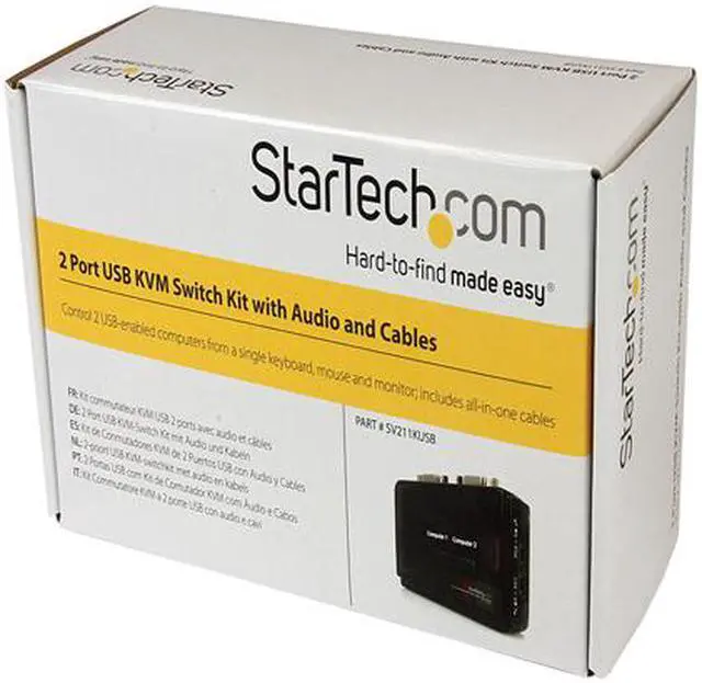 Alt view image 6 of 6 - StarTech SV211KUSB 2 Port Black USB KVM Switch Kit with Audio and Cables - Dual Port Desktop USB VGA KVM Switch
