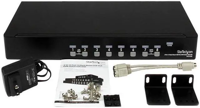 Alt view image 4 of 4 - StarTech.com SV831DUSB 8 Port 1U Rack Mount USB PS/2 KVM Switch with OSD