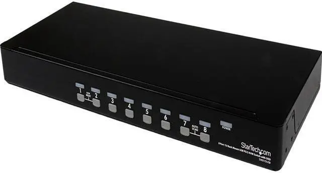Main image of StarTech.com SV831DUSB 8 Port 1U Rack Mount USB PS/2 KVM Switch with OSD