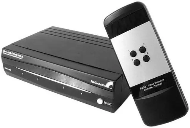 Main image of Standard Wire & Cable SVID410IR 4-to-1 Composite/S-Video & RCA Audio Switch