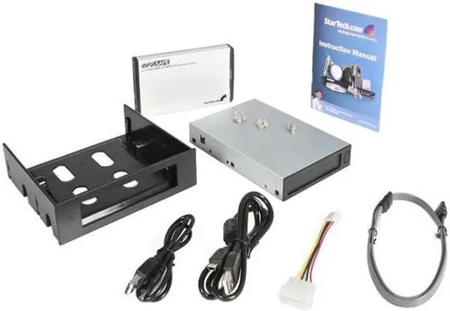 Alt view image 8 of 10 - StarTech 2.5in SATA External Hard Drive Enclosure w/ 3.5/5.25 Front Drive Bay