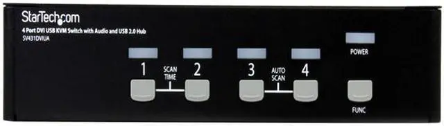 Alt view image 3 of 4 - StarTech SV431DVIUA 4-Port KVM Switch for DVI Computers - 1U Rack-Mount KVM Switch with Audio - DVI KVM switch -2 port - 1U