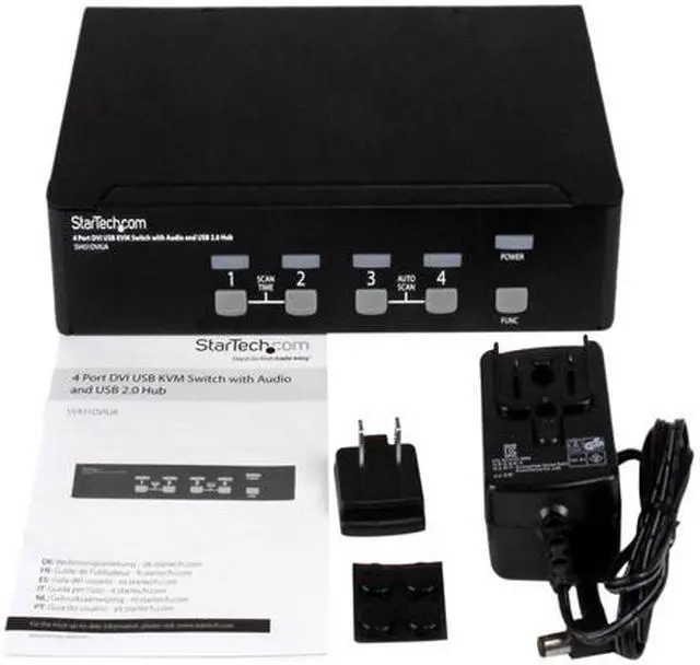 Alt view image 5 of 4 - StarTech SV431DVIUA 4-Port KVM Switch for DVI Computers - 1U Rack-Mount KVM Switch with Audio - DVI KVM switch -2 port - 1U
