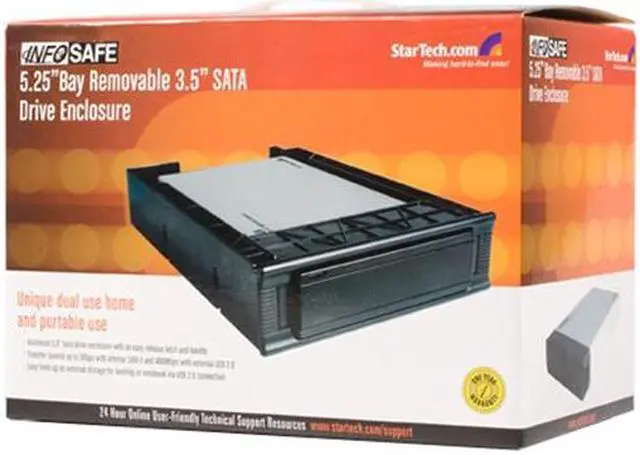 Alt view image 5 of 5 - StarTech  SAT3510U2REM  Silver  USB 2.0  InfoSafe 5.25" Bay Removable 3.5" SATA HDD Enclosure