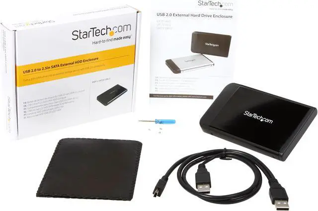 Alt view image 6 of 6 - StarTech.com Aluminum 2.5in Black USB 2.0 External Hard Drive Enclosure for SATA HDD (SAT2510BU2)