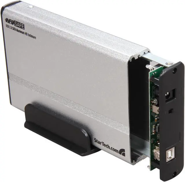 Alt view image 4 of 5 - StarTech InfoSafe SAT3510U2V Aluminum 3.5" Silver USB 2.0 to SATA External Hard Drive Enclosure