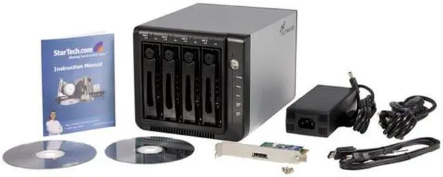 Alt view image 4 of 4 - StarTech 3.5in 4 Drive eSATA RAID External Hard Drive Enclosure w/ Controller