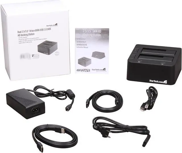 Alt view image 5 of 5 - StarTech.com eSATA USB to SATA Hard Drive Docking Station for Dual 2.5” or 3.5” HDD