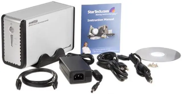 Alt view image 5 of 6 - StarTech SAT3520U2ER Aluminum 3.5" Silver eSATA USB Dual SATA External RAID Hard Drive Enclosure