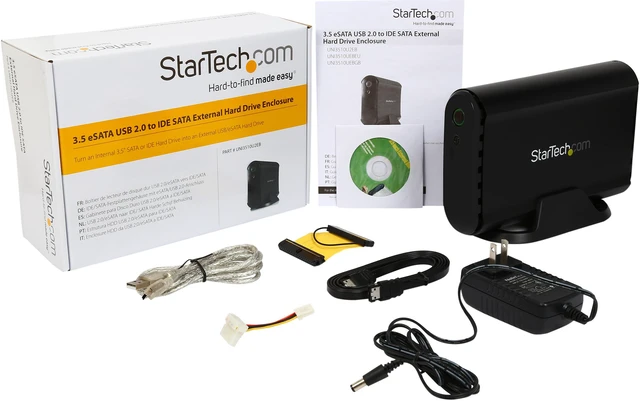 Alt view image 7 of 7 - 3.5in Black eSATA USB 2.0 to IDE SATA External Hard Drive Enclosure