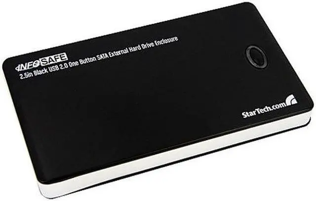 Main image of StarTech.com SAT2510BU2B Aluminum 2.5" Black SATA USB 2.0 One Button Backup External Enclosure