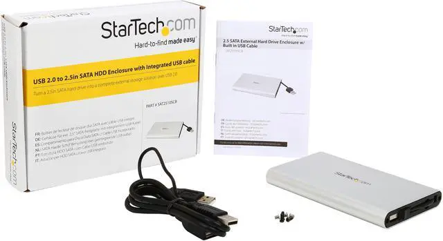 Alt view image 7 of 7 - StarTech.com SAT2510SCB 2.5" Silver SATA USB 2.0 External Enclosure