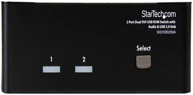 Alt view image 2 of 4 - StarTech.com SV231DD2DUA 2-Port Dual KVM Switch with Audio for DVI Computers - Built-in USB 2.0 Hub - USB