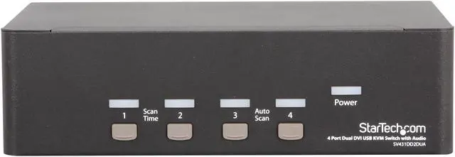 Alt view image 2 of 5 - StarTech.com SV431DD2DUA 4-Port Dual KVM Switch with Audio for DVI Computers - Built-in USB Hub
